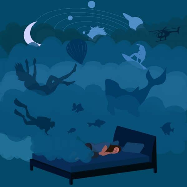 Sleeping dreaming grahic